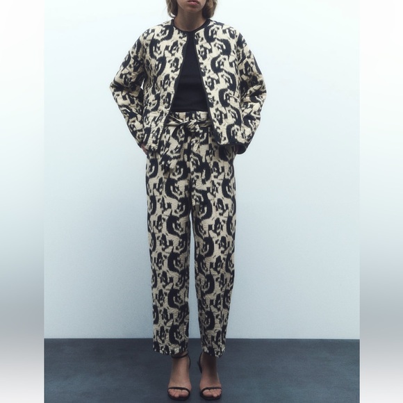 Zara women’s animal print bag pants - Picture 2 of 4